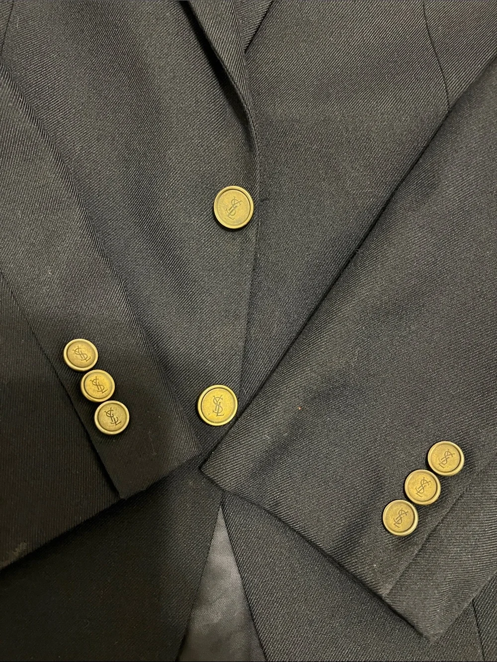 Yves Saint Laurent Dark Navy Two-Button Blazer Vintage